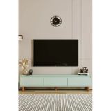 moldesan MİLA MİNT YEŞİLİ MDF 180 CM TV ÜNİTESİ-RAFLI,KAPAKLI,AYAKLI