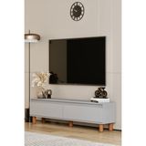 Moldesan Mila Sis Gri Mdf 120 cm Tv Ünitesi Raflı,kapaklı,ayaklı