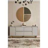 Moldesan Mila Sis gri Mdf 180 cm Raflı Kapaklı Konsol