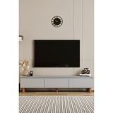 Moldesan Mila sis gri Mdf 200 cm Tv Ünitesi Raflı,kapaklı,ayaklı