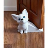 Moldream Kapı Stoperi / Dekoratif & Kaymaz Taban / Köpek Figürlü / Kapı Tutacağı/ Sağ Tarafa Açılan Kapılar - Beyaz