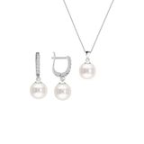 Molenga Inci Kolye Küpe Set Takı 925 Ayar Gümüş Pearl Necklace Earrings