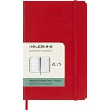 Moleskine 12 Ay Haftalık Ajanda Cep Boy 9X14 Cm Sert Kapak Kızıl Kırmızı