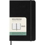 Moleskine 12 Ay Haftalık Yatay Ajanda Cep Boy 9X14 Cm Sert Kapak Siyah