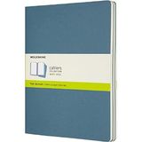 Moleskine Cahier Journal (3'lü set not defteri, boş sayfalar, karton kapak ve pamuk nakış, ekstra büyük 19 x 25 cm, 120 sayfa), canlı mavi