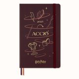 Moleskine Daily Planner Wizarding World Harry Potter Spells koleksiyonu Accio, 12 aylık çizgili günlük planlayıcı, fosforlu sabit kapak, büyük format 13 x 21 cm