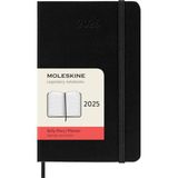 Moleskine Günlük Planlayıcı, 12 Aylık Günlük Planlayıcı 2025, Sabit Kapak ve Elastik Kilit, Renk Siy - Renkli