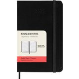 Moleskine Günlük planlayıcı, 12 aylık günlük planlayıcı 2025, sabit kapak ve elastik kilit, renk siyah, çanta formatı 9 x 14 cm