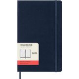 Moleskine Günlük planlayıcı, 12 aylık günlük planlayıcı 2025, sabit kapak ve elastik kilit, safir mavisi renk, büyük format 13 x 21 cm