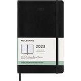 Moleskine Haftalık planlayıcı 2023, 12 aylık haftalık takvim, haftalık planlayıcı ve not defteri, yumuşak kapak, büyük format 13 x 21 cm, renk siyah