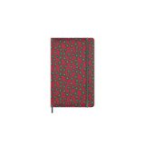 Moleskine Mantero'dan not defteri, İtalyan ipekli sert kapak, çizgili sayfalar elastik kilitli, kutulu, büyük format 21 x 13 cm, renk bordo