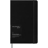 Moleskine Smart Notebook, Smart Writing System, dijital akıllı not defteri, sabit kapaklı, boş sayfalar ve pratik lastik kilitli, büyük format 13 x 21, renk: siyah