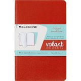Moleskine Volant Ajanda, İnce Kapaklı, Cep Boy, 8,9 cm x 14 cm, Çizgisiz, Mercan Turuncusu/Su Mavisi, 80 Sayfa, 2'li Set