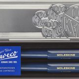 Moleskine x Kaweco dolma kalem, ABS plastik, altın kaplama uç M ve tükenmez kalem, yedek uç 1,0 mm, mavi mürekkep ve 6 mavi mürekkep kartuşu dahil, renk mavi