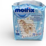 Molfix Bebek Bakım Örtüsü 10 Adet 60X60 cm – Tek Kullanımlık Alt Açma Örtüsü, Bebek Alt Değiştirme Pedi
