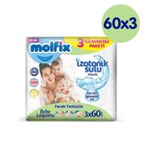 Molfix Bebek Losyonu içeren İzotonik Sulu Mendil (3 x 60 Adet)