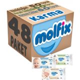 Molfix Ferah Temizlik 16x60 + Hassas Cilt 16x60 + Yenidoğan 16x50 Karma Set 48 Paket Islak Mendil