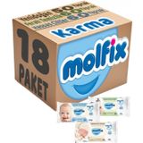 Molfix Ferah Temizlik 6x60 + Hassas Cilt 6x60 + Yenidoğan 6x50 Karma Set 18 Paket Islak Mendil
