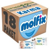 Molfix Ferah Temizlik 9x60 + Hassas Cilt 9x60 Karma Set 18 Paket Islak Mendil