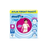 Molfix Pants Bebek Bezi, 7 Beden, XXL, 19+ kg, 81 Adet, Aylık Fırsat Paketi