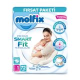 Molfix Premium Smart Fit No:1 Yenidoğan 72 Adet Bebek Bezi