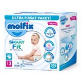 Molfix Premium Smart Fit No:3 Midi 376 Adet Bebek Bezi