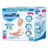 Molfix Premium Smart Fit No:3 Midi 564 Adet Bebek Bezi