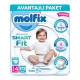 Molfix Premium Smart Fit No:4 Maxi 172 Adet Bebek Bezi