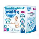 Molfix Premium Smart Fit No:6 XLarge 216 Adet Bebek Bezi