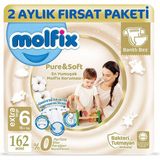 Molfix Pure&Soft No:6 XLarge 162 Adet Bebek Bezi
