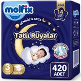 Molfix Tatlı Rüyalar No:3 Midi 420 Adet Bebek Bezi