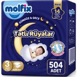Molfix Tatlı Rüyalar No:3 Midi 504 Adet Bebek Bezi