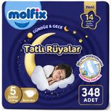 Molfix Tatlı Rüyalar No:5 Junior 348 Adet Bebek Bezi