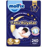 Molfix Tatlı Rüyalar No:6 XLarge 240 Adet Bebek Bezi
