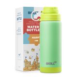 Mollcity 18oz Metal Su Şişesi-Paslanmaz Çelik Çift Duvarlı Vakum Yalıtımlı Spor Su Şişesi, Seyahat için Silikon Tabanlı Sızdırmaz Şişe (Opal Yeşil)