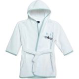 Mollia Erkek Bebek Bornoz Tavşan Baskılı Kapüşonlu Long Sleeve Patiksiz - Beyaz