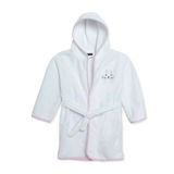 Mollia Kız Bebek Bornoz Tavşan Baskılı Bağcıklı Kapüşonlu Long Sleeve - Beyaz
