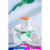 Molly 6 Kişilik Kahve Fincan Takımı - Beyaz - 90 ml