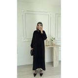 Molly Nelly Kadın Uzun Yazlık Muslin Ince Tunik Bordo Pardesü - Siyah - 2