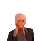 mollycrush Elit Rus Slav Tarzı Suni Kürklü İçi Deri Peluş Tüylü Kalpak Şapka, Standart, içiderimollykalpak, Beyaz, Kadın