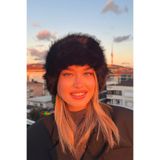 mollycrush Elit Rus Slav Tarzı Suni Kürklü İçi Deri Peluş Tüylü Kalpak Şapka, Standart, içiderimollykalpak, Siyah, Kadın