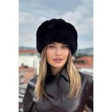 mollycrush Kışlık Trend Peluş Suni Kürk Kalpak Şapka, Standart, MollyKlpk, Siyah, Kadın