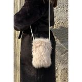 mollycrush Kürk Detaylı Peluş Omuz Çantası, Standart, Mollycrush Peluş Çapraz Omuz Çantası, Krem, Kadın