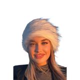 mollycrush Luxury Rus Slav Tarzı Suni Kürklü Uzun Tüylü Peluş Kalpak Şapka, Standart, uzuntuylukalpaksapkamolly, Beyaz, Kadın