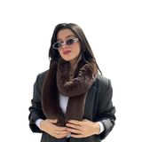 Mollycrush Peluş Atkı, Standart, mollypelusatkı, Kahverengi, kadın