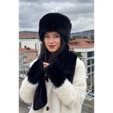 mollycrush Peluş Kalpak Atkı Eldiven 3'Lü Set Kışlık Siyah Suni Kürklü Takım, Standart, TYC08C004FFF865400, Sİyah, Kadın
