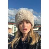 mollycrush Peluş Kalpak Şapka Suni Kürk Rus Tarzı Şapkası, Standart, MollyKlpk, Bej, Kadın