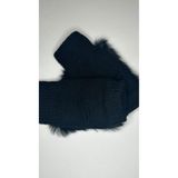 mollycrush Peluş Kürklü Parmak Açık Eldiven, Tek Ebat, Peluş Kürklü Parmak Açık Eldiven, Siyah, kadın