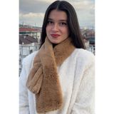 mollycrush Peluş Yumuşak Soft Atkı, Standart, mollysoftatkı, Camel, Kadın