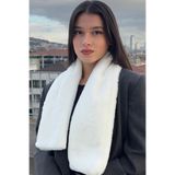 mollycrush Peluş Yumuşak Soft Kışlık Atkı, Standart, mollysoftatkı, Beyaz, kadın